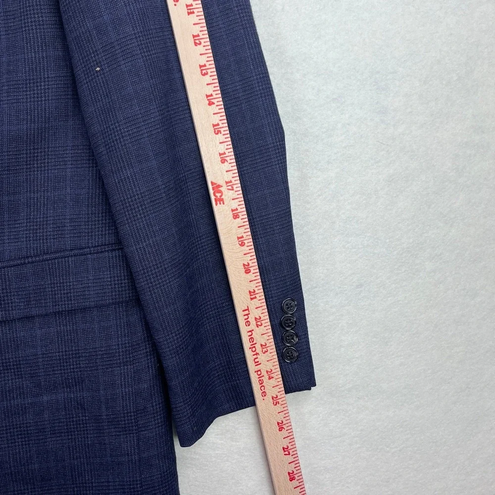 Lauren Ralph Lauren Mens 44R Blue Glen Plaid Wool 2-Button Blazer Sport Coat